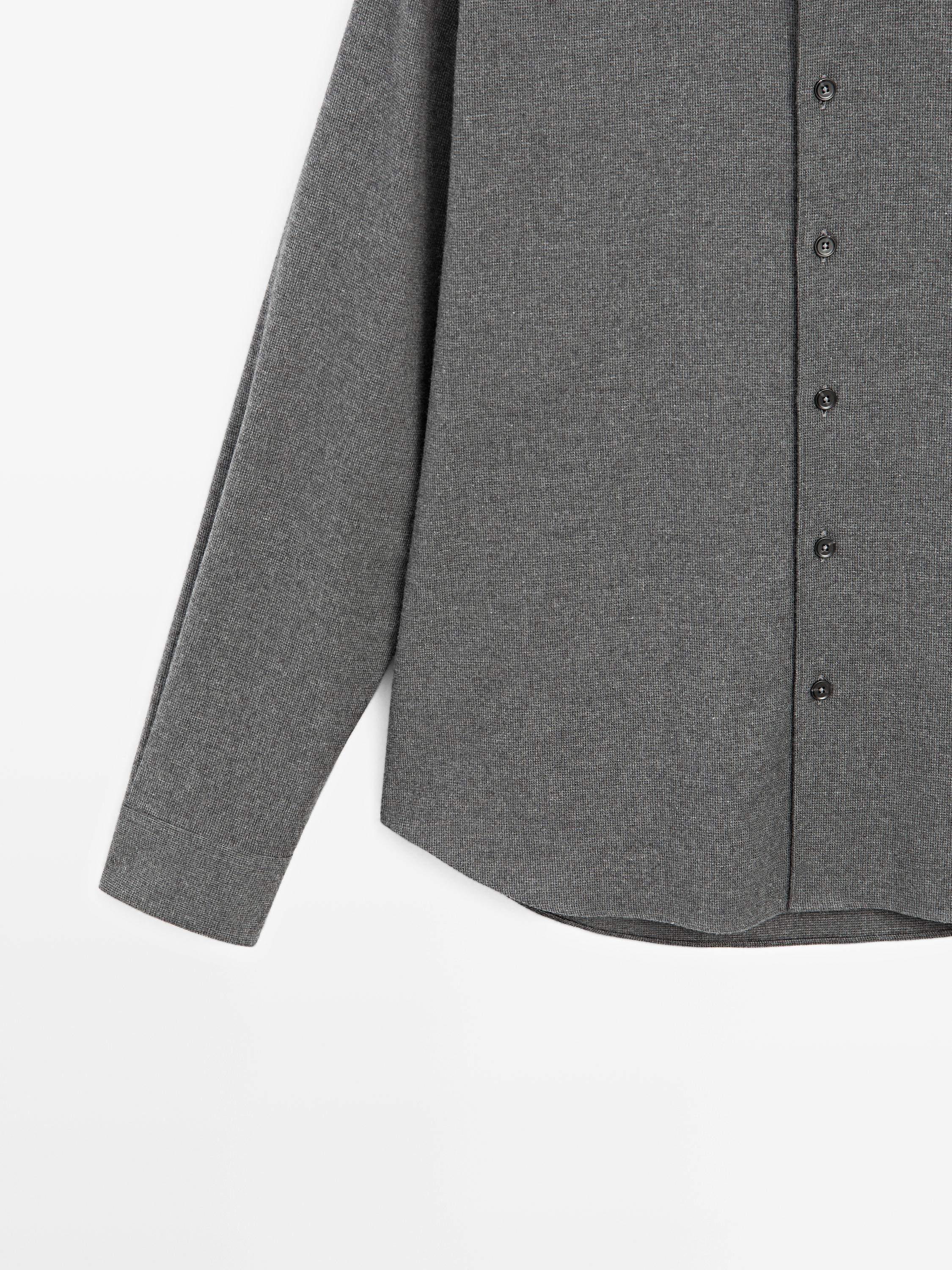 Regular fit check texture melange shirt